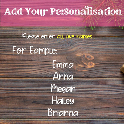 Visual instructions on how to personalize Besties for Life Christmas Ornaments with names.