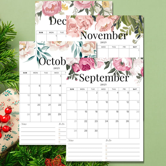 2025 Floral Desktop Calendar 🌸📅 | Free Printable A4 PDF with Notes ...