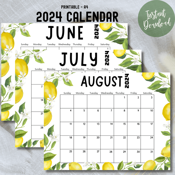 Lemon & Leaves Calendar