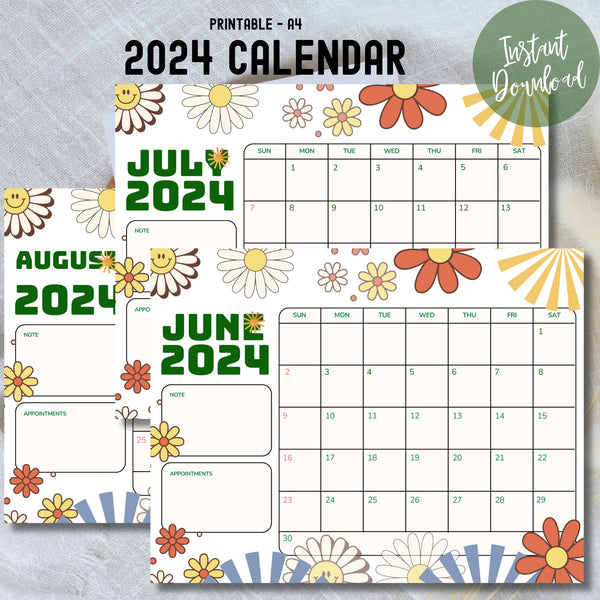Retro Summer Calendar