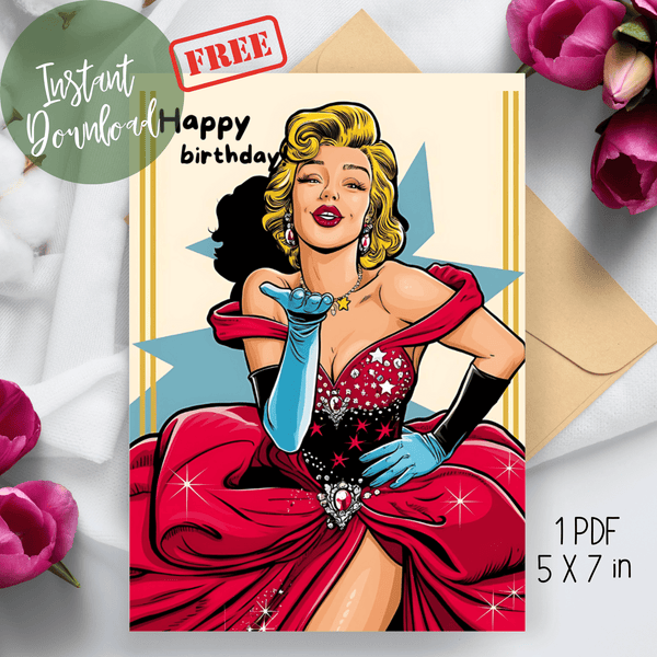 Funny Blowing Kisses Printable Birthday Card