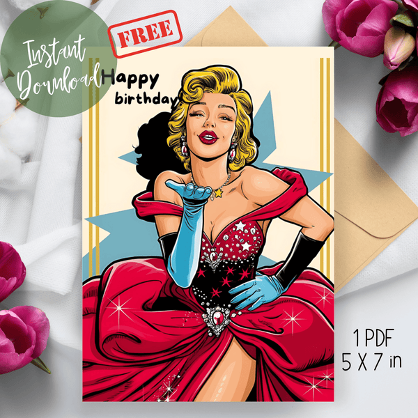 Funny Blowing Kisses Printable Birthday Card