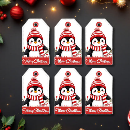 Tag Rco8015 🐧 Adorable Winter Penguin Gift Tags | Red & White Christmas Printables ...