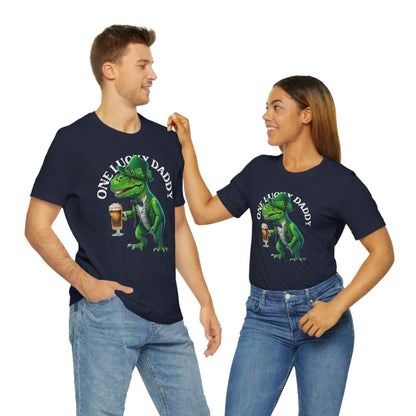 2023 Unisex One Lucky Daddy St. Patrick's Day Shamrock Pajama Distressed T-Shirt