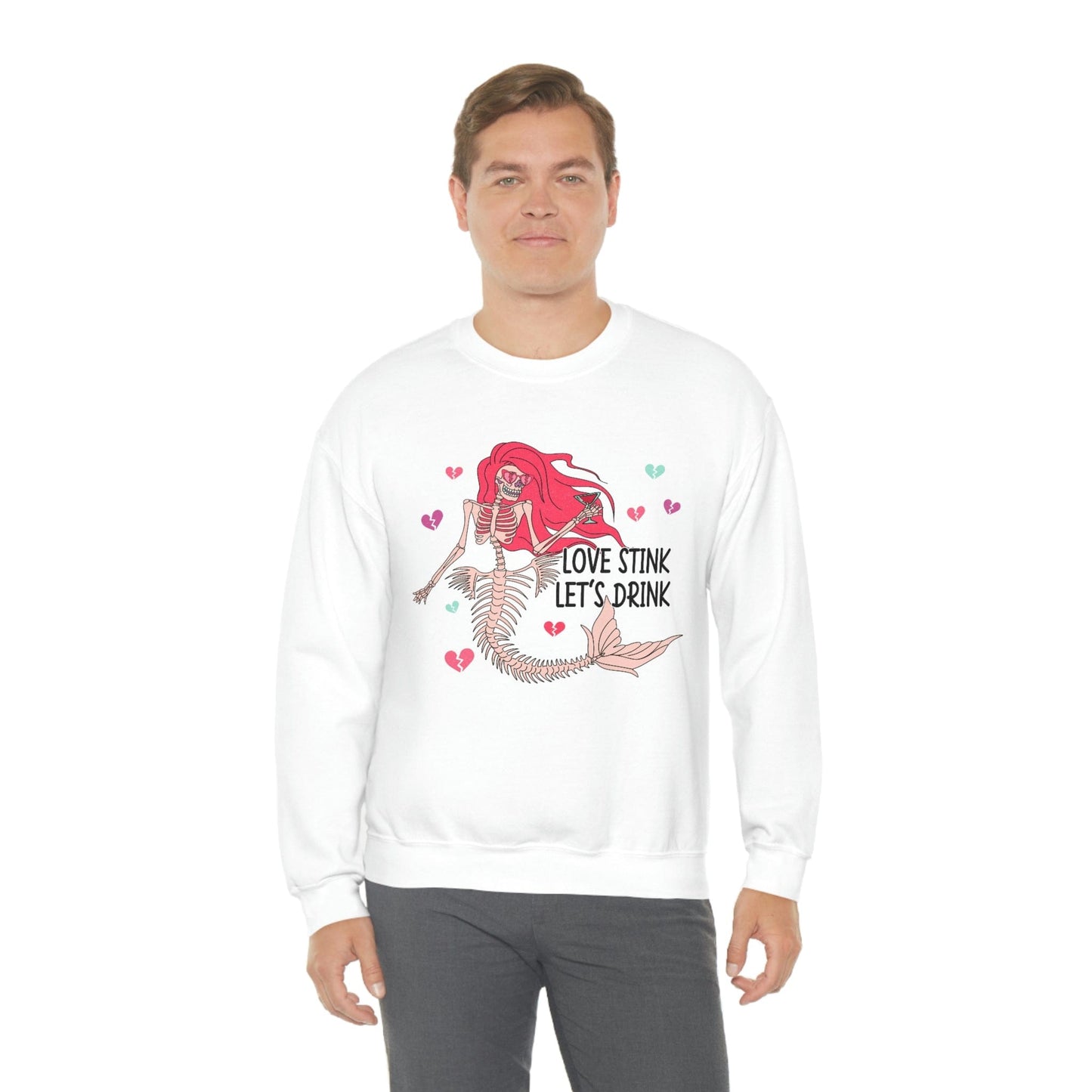 Anti-Valentine's Day 2023: Drink Like a Mermaid Skeleton Sweatshirt