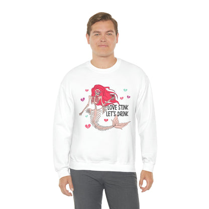 Anti-Valentine's Day 2023: Drink Like a Mermaid Skeleton Sweatshirt