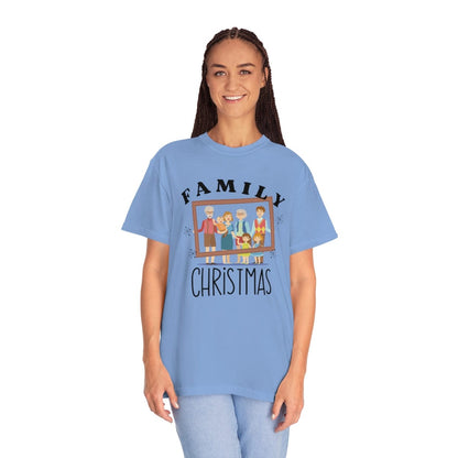 Family Photo Comfort Colors, Christmas Family T-Shirt, Family Photo Shirt, Matching Family Shirt, Christmas Family Gift, Unisex Garment-Dyed T-shirt