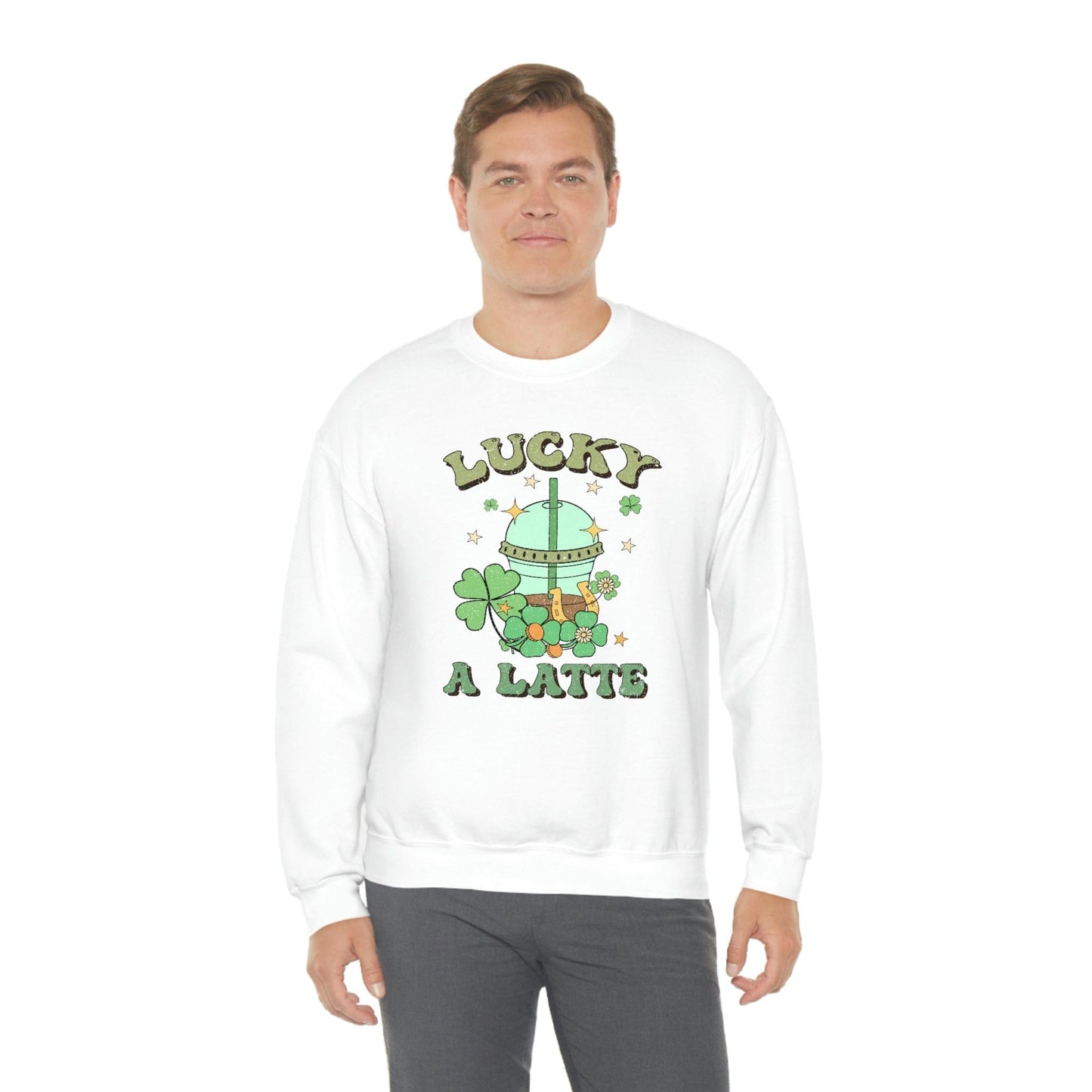 2023 Funny Groovy St. Patrick's Day Unisex Irish Lucky A Latte Sweatshirt