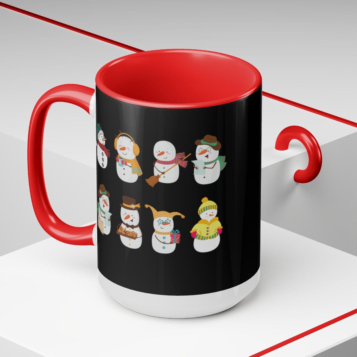 Cute Christmas Mug, Christmas Mug, Coffee Lover Gift, Christmas Coffee Gift 15 oz Two-Tone Coffee Mugs