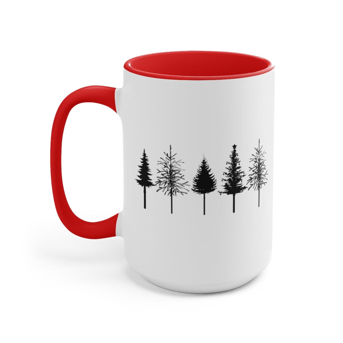 Christmas Mug, Christmas Decor, Personalized Mug, Tree Mug, Cute Christmas Gift 15 oz Two-Tone Coffee Mugs