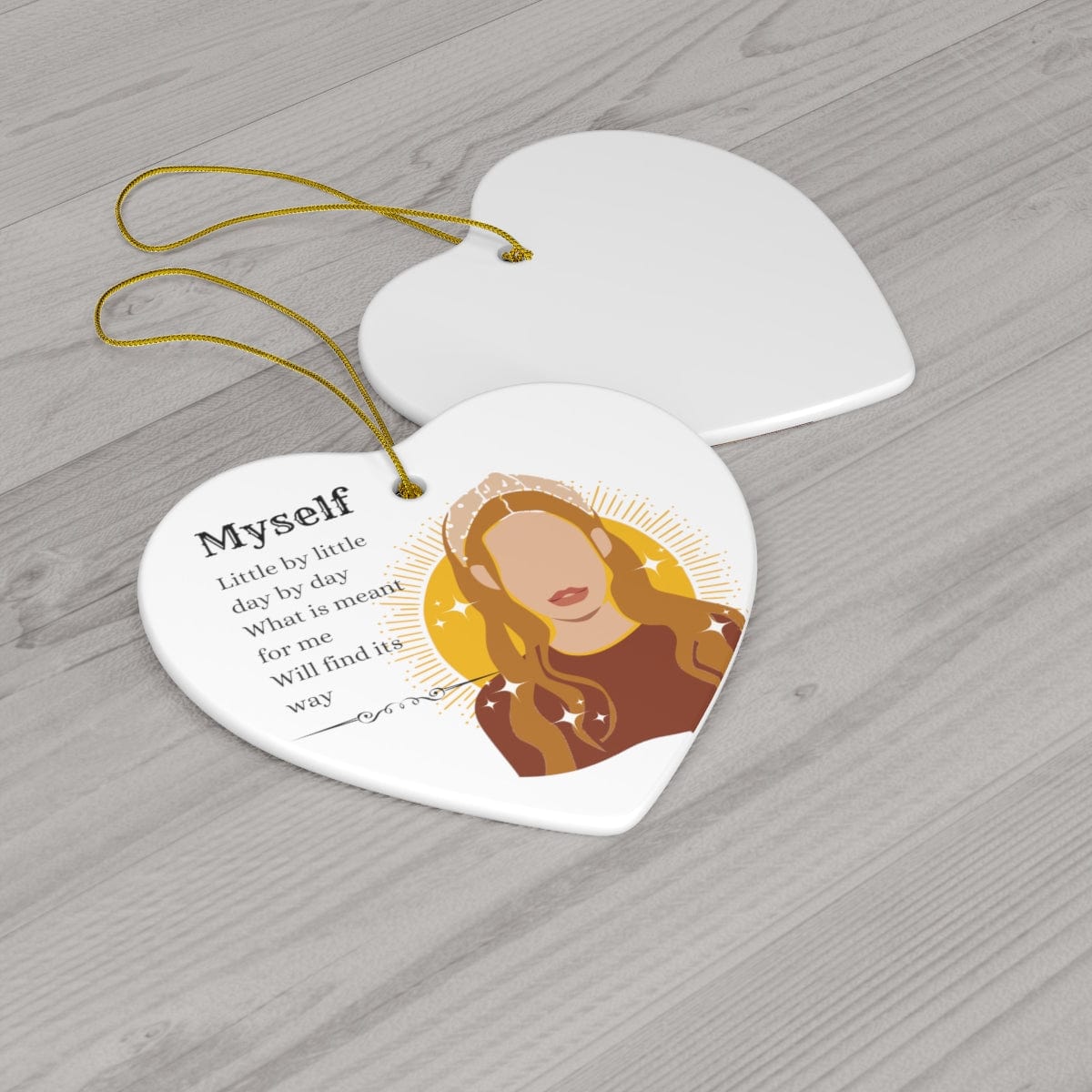 Loving Myself Christmas Ceramic Ornament, 4 Shapes