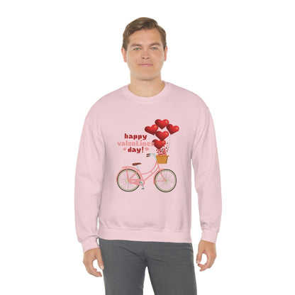 Love on the Cycle with Red Hearts Balloon: 2023 Valentine's Day Sweatshirt