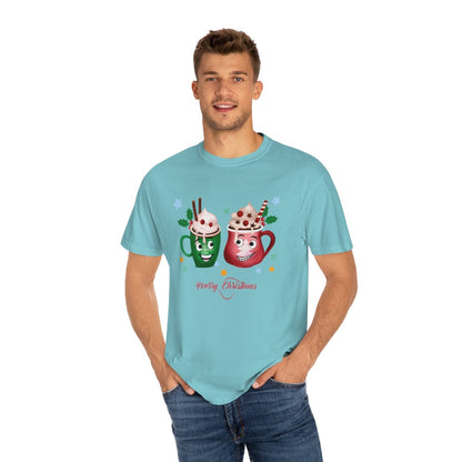 Retro Christmas Comfort Colors Shirt, Christmas Coffee Shirt, Christmas Men Gift, Retro Holiday Shirt, Funny Xmas T-Shirt, Unisex Garment-Dyed T-shirt