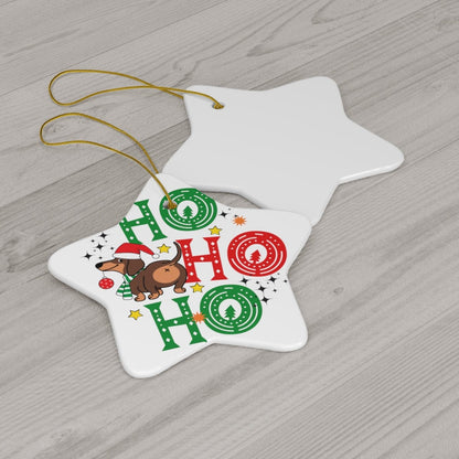 Ho Ho Ho Ceramic Ornament, 4 Shapes