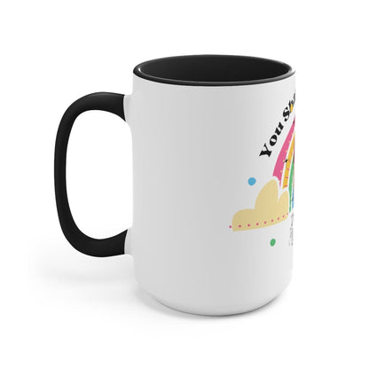 You Shape My World Mug, Christmas Decor, Personalized Teacher Gift 15 oz Two-Tone Coffee Mugs