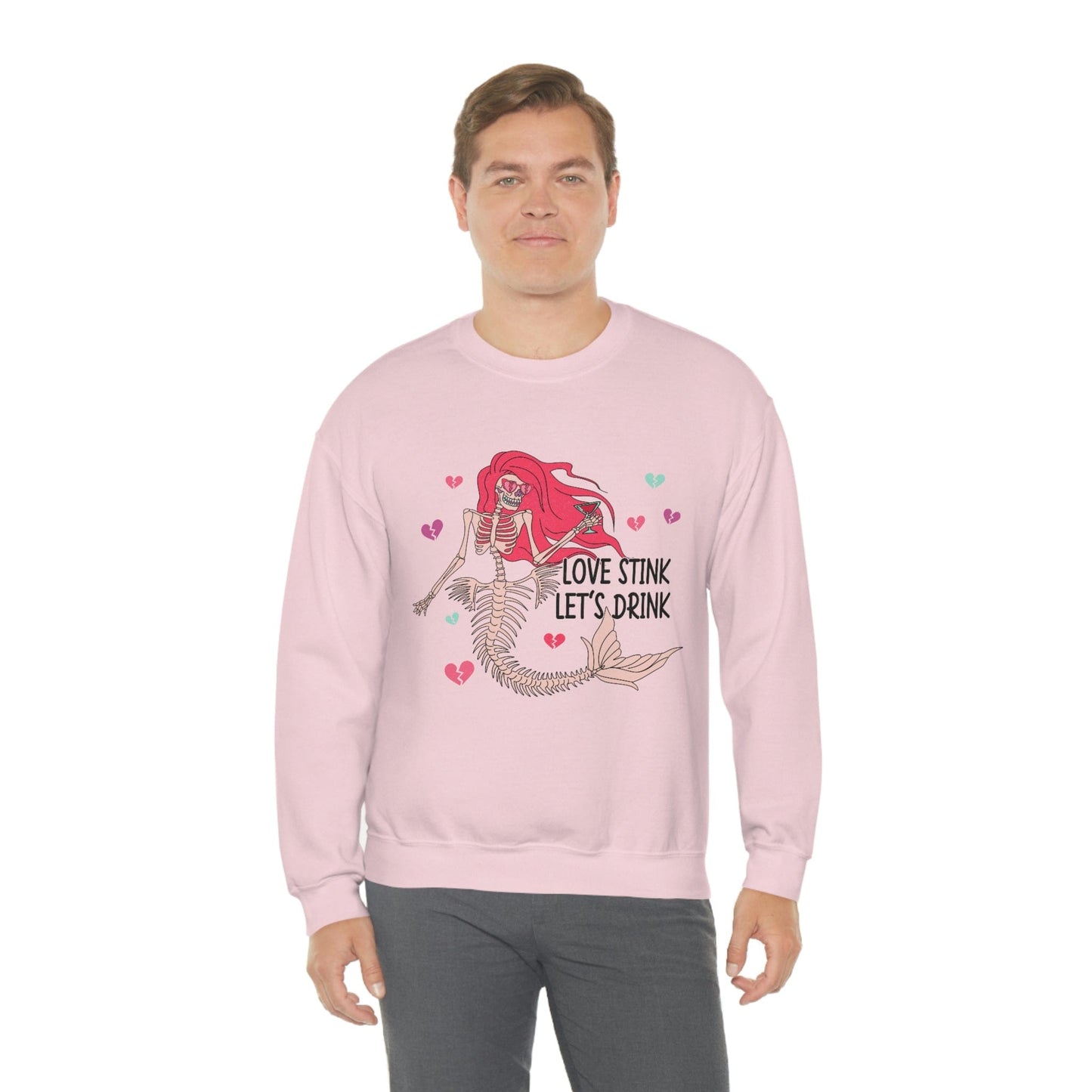 Anti-Valentine's Day 2023: Drink Like a Mermaid Skeleton Sweatshirt