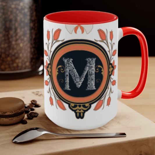 Shop Custom Monogrammed Coffee Mug - Personalized Gift for Her - Two-Tone Design - 15oz