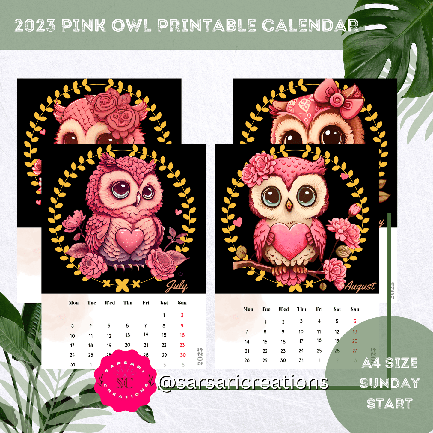 PINK OWL ILLUSTRATION