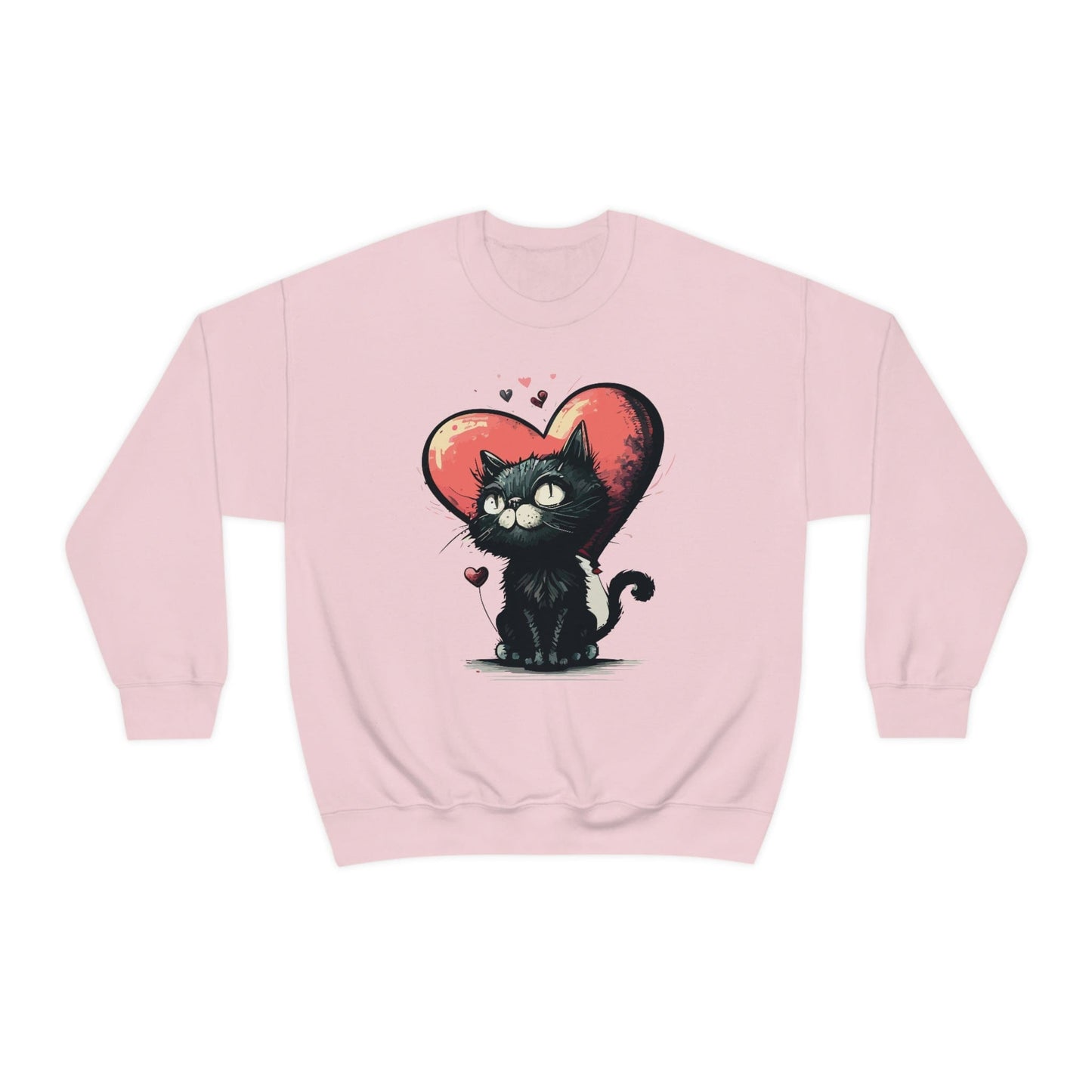 2023 Valentine's Day Sweatshirt: BlakCat with a Heart of Love