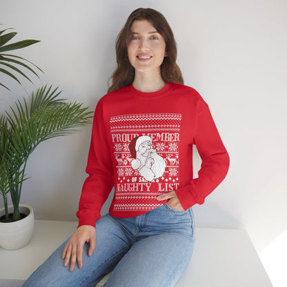 Proud Member Of Santa's Naughty List Ugly Sweatshirt, Women Naughty List Club Crewneck, Proud Member Sweatshirt