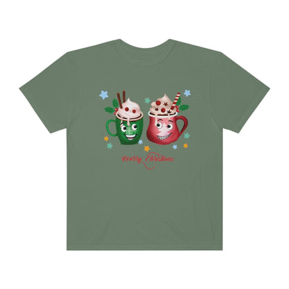 Retro Christmas Comfort Colors Shirt, Christmas Coffee Shirt, Christmas Men Gift, Retro Holiday Shirt, Funny Xmas T-Shirt, Unisex Garment-Dyed T-shirt