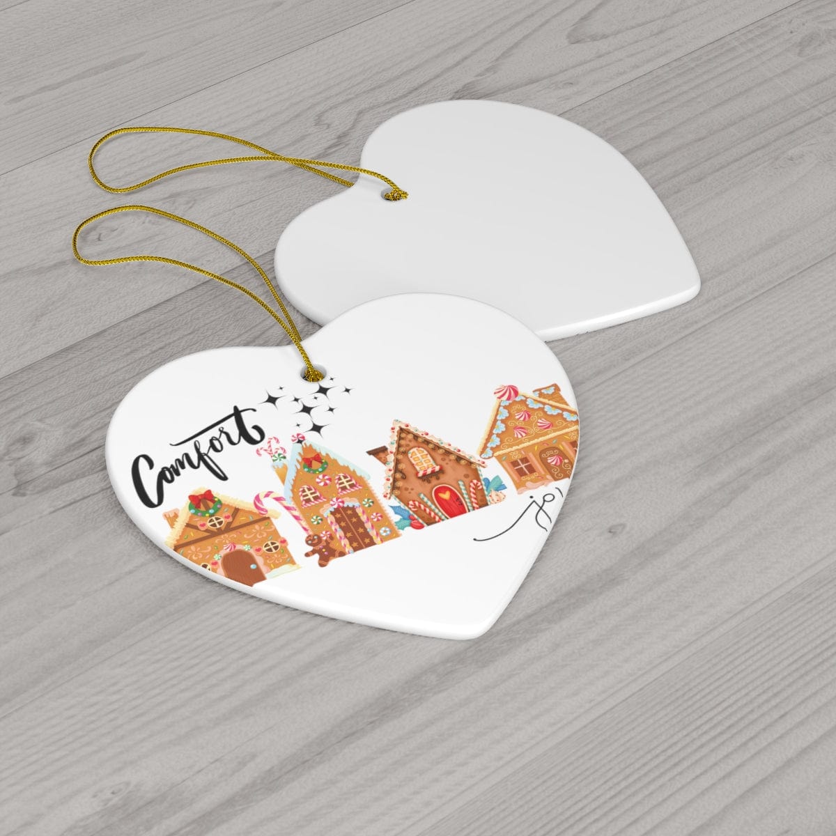 Comfort & Joy Ceramic Ornament, 4 Shapes