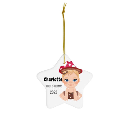 Charlotte's First Christmas 2022 Ceramic Ornament, 4 Shapes