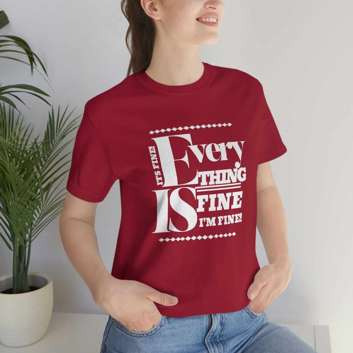 Unisex 'Everything Is Fine' Sarcastic Tee for Introverts - High-Quality Graphic T-Shirt