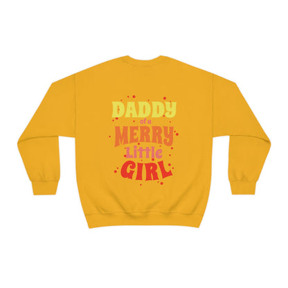 Daddy of a Merry Little Girl Oversized Men's Sweatshirt Back Print