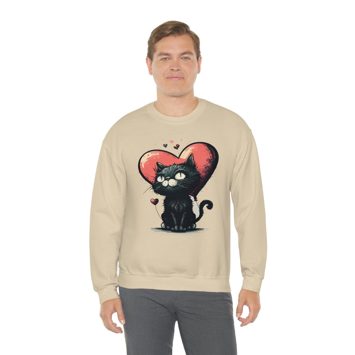 2023 Valentine's Day Sweatshirt: BlakCat with a Heart of Love