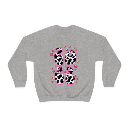 2023 Pink Cow Print Men Sweatshirt, New Year's Eve 2023 Sweatshirt for Men, Retro New Year Sweater, Western Cow Print Sweatshirt