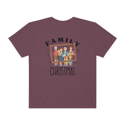 Family Photo Comfort Colors, Christmas Family T-Shirt, Family Photo Shirt, Matching Family Shirt, Christmas Family Gift, Unisex Garment-Dyed T-shirt