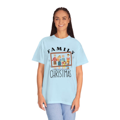 Family Photo Comfort Colors, Christmas Family T-Shirt, Family Photo Shirt, Matching Family Shirt, Christmas Family Gift, Unisex Garment-Dyed T-shirt