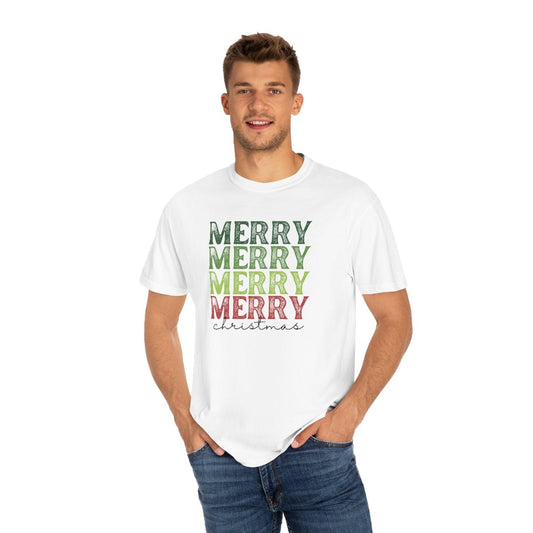 Christmas Vibes Comfort Colors Shirt, Ugly Christmas Shirt, Christmas Gift for Men, Family Shirt, Christmas Party Unisex Garment-Dyed T-shirt