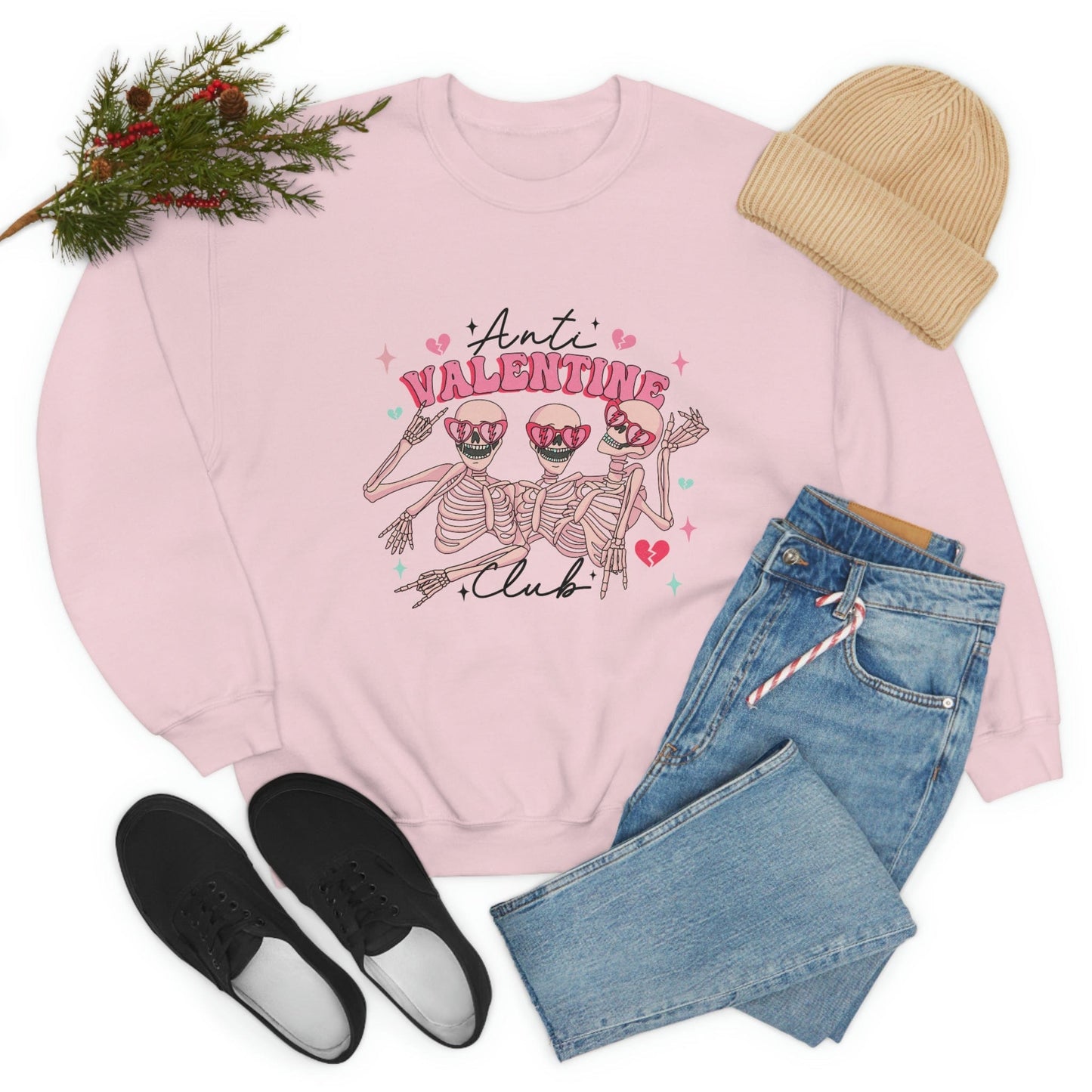 Shop the Anti-Valentine's Club with Skeleton Style 2023 Sweatshirt