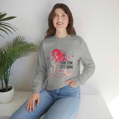 Anti-Valentine's Day 2023: Drink Like a Mermaid Skeleton Sweatshirt