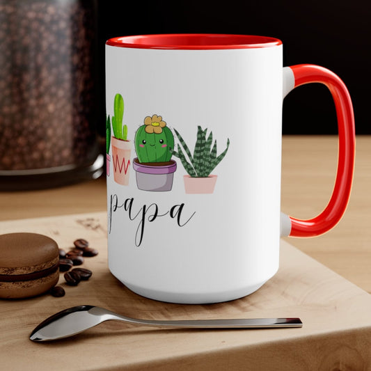 Plant Papa Coffee Mug, Plant Lover, Nature Lover, Two-Tone Coffee Mugs, 15oz