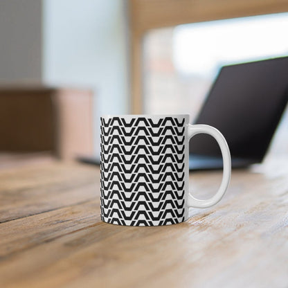 Triangle Pattern Mug, Tea Mug, Gift for Mom, Ceramic Mug 11oz