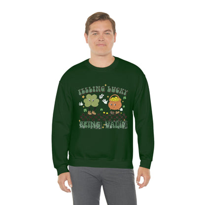 2023 Funny Sarcastic St. Patrick's Day Unisex Irish Being Valid Mental Health Sweatshirt
