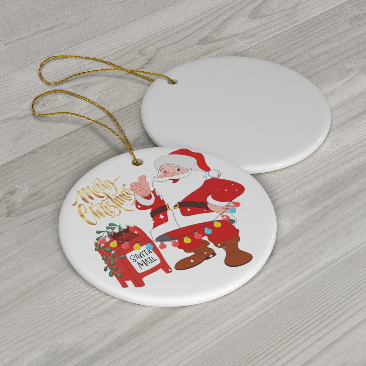 Santa's Mail Christmas Ceramic Ornament, 4 Shapes