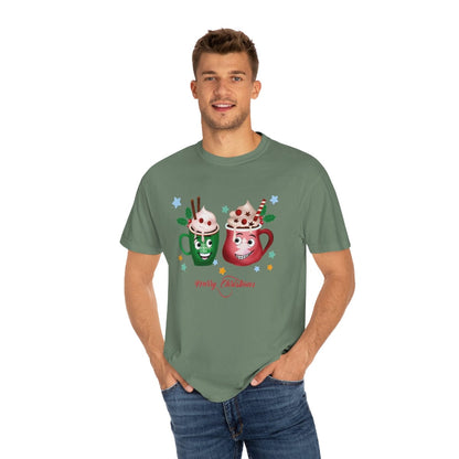 Retro Christmas Comfort Colors Shirt, Christmas Coffee Shirt, Christmas Men Gift, Retro Holiday Shirt, Funny Xmas T-Shirt, Unisex Garment-Dyed T-shirt