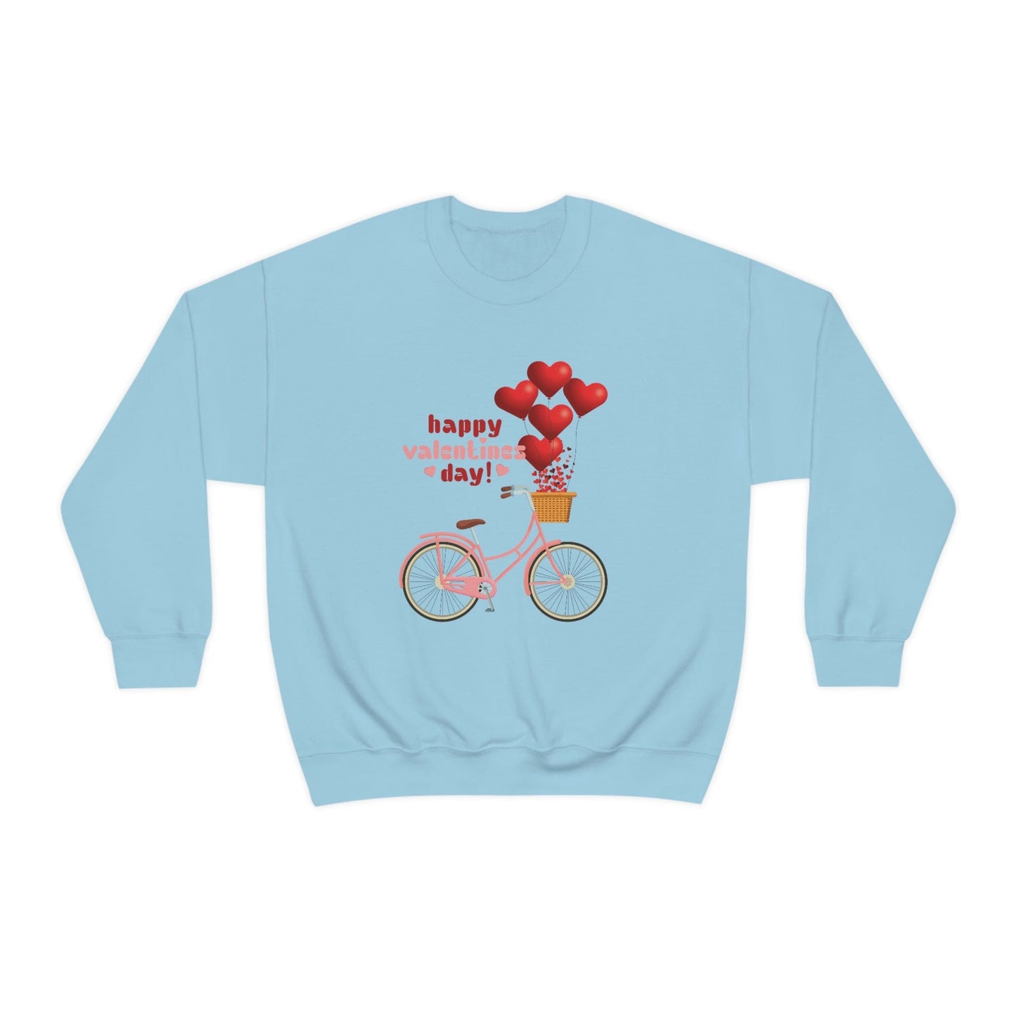 Love on the Cycle with Red Hearts Balloon: 2023 Valentine's Day Sweatshirt