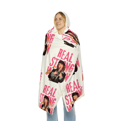 Real Strong Woman Sherpa Snuggle Blanket - Empower with a Bold and Inspiring Design -SarsariCreations