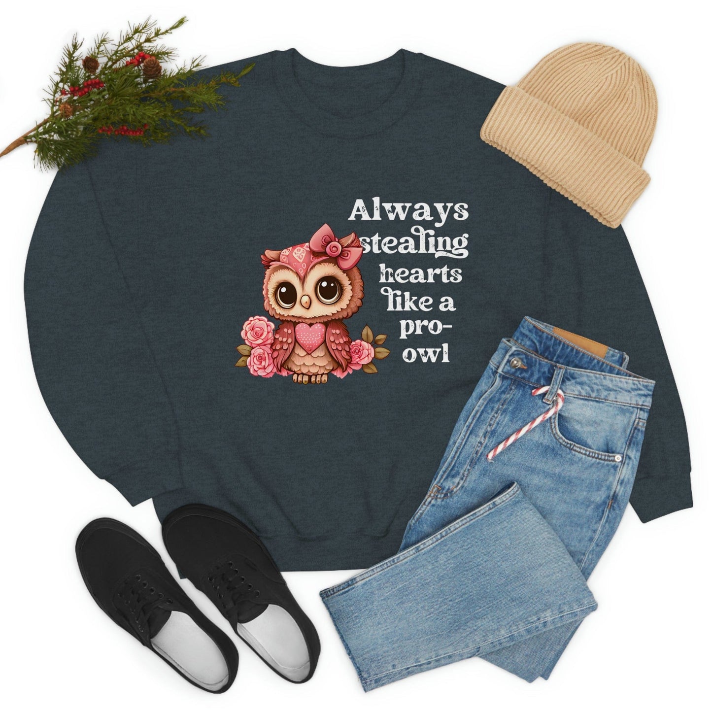 2023 Valentine's Day Gift: "Always Stealing Hearts Like a Pro Owl" Sweatshirt