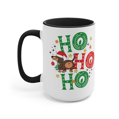 Ho Ho Ho Coffee Mug, Home Decor, Gift for Family 15 oz Two-Tone Coffee Mugs