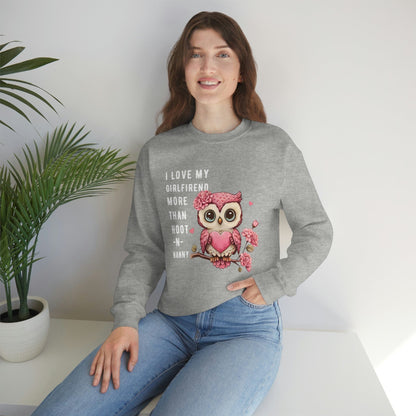 2023 Valentine's Day Gift: I Love My Girlfriend More Than Hoot-n-Nanny Sweatshirt"