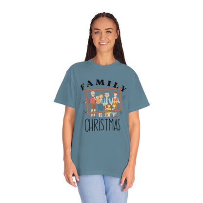 Family Photo Comfort Colors, Christmas Family T-Shirt, Family Photo Shirt, Matching Family Shirt, Christmas Family Gift, Unisex Garment-Dyed T-shirt