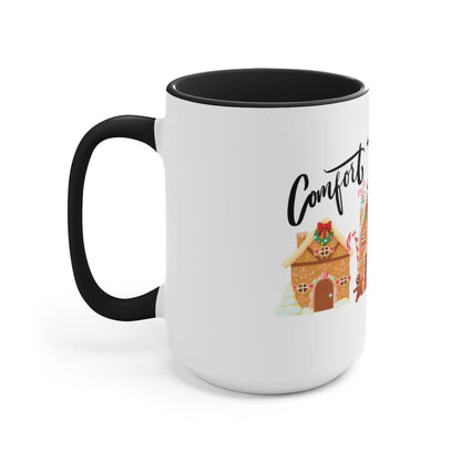 Comfort Joy Mug, Home Decor, Christmas Family Gift 15 oz Two-Tone Coffee Mugs