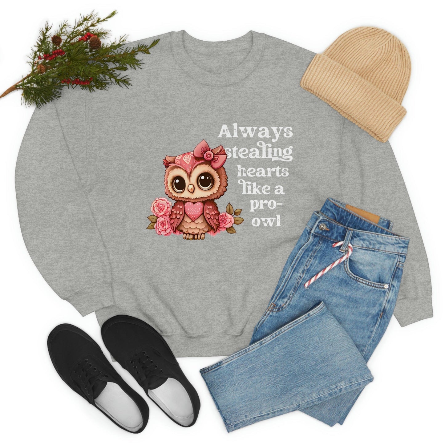 2023 Valentine's Day Gift: "Always Stealing Hearts Like a Pro Owl" Sweatshirt