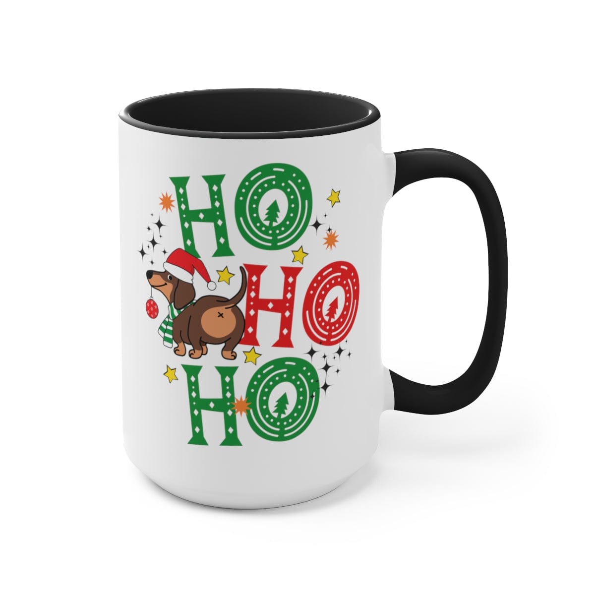 Ho Ho Ho Coffee Mug, Home Decor, Gift for Family 15 oz Two-Tone Coffee Mugs